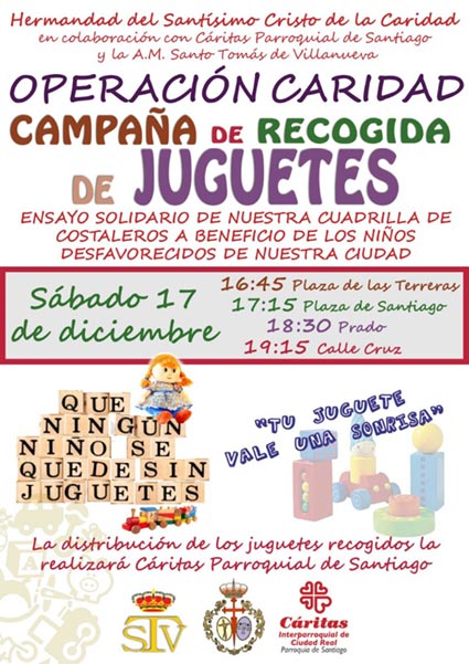 Operación Caridad: Ensayo solidario para la recogida de juguetes para los niños desfavorecidos de nuestra ciudad.