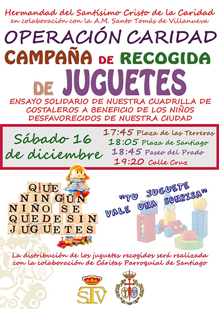 Ensayo Solidario de costaleros. Operación Caridad: Recogida de juguetes.